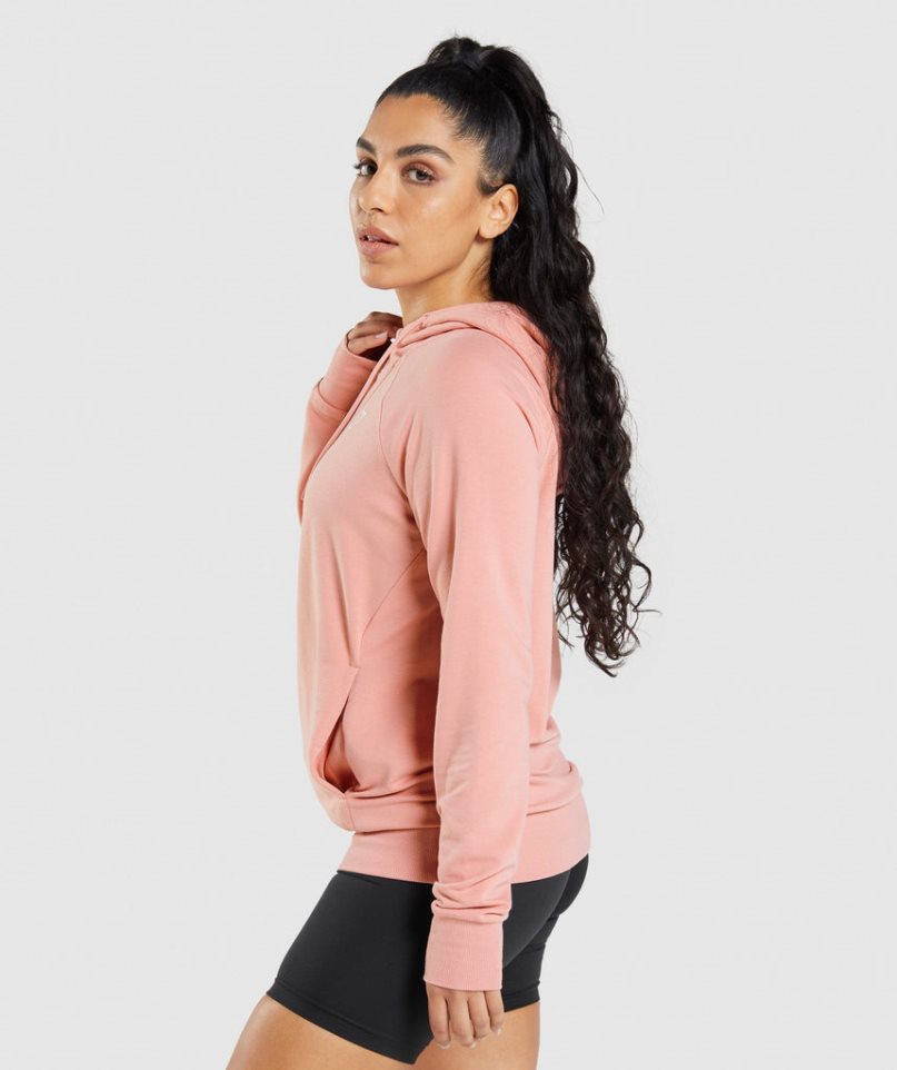 Bluzy Z Kapturem Gymshark Treningowe Damskie Różowe | PL 460OFP